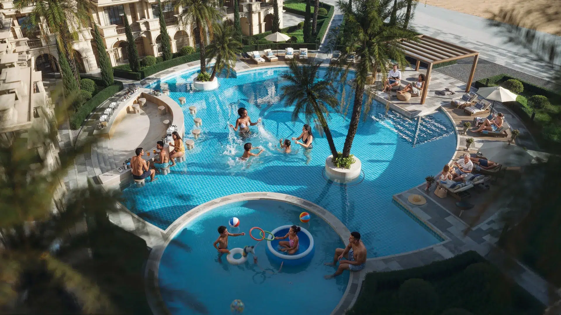 Luxury gated Red Sea community with pools, landscaping, privacy, and resort amenities
