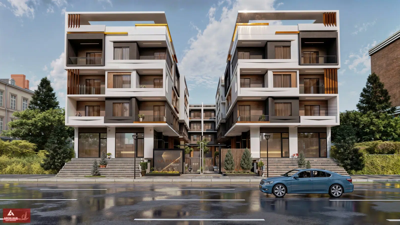 LA CASA Resort modern residential facade in the Intercontinental Area of Hurghada