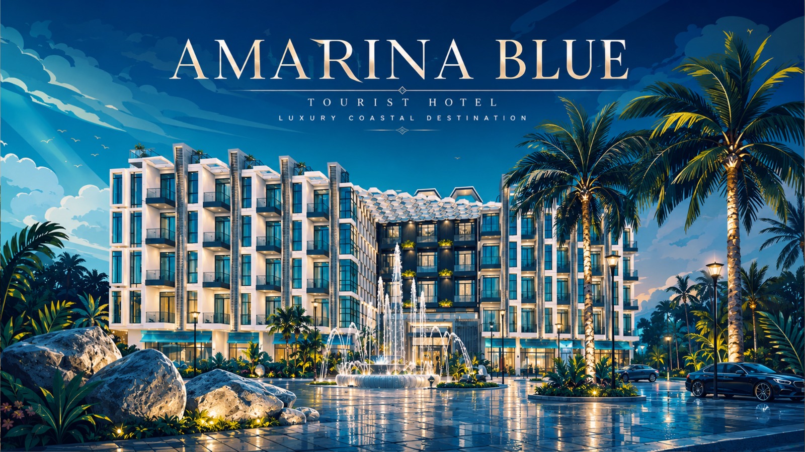 Developer-supplied A Marina Blue branding architectural visualization