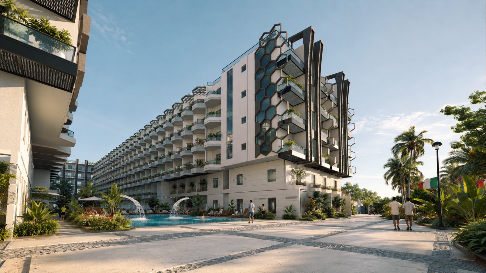 A Marina Blue side exterior architectural visualization