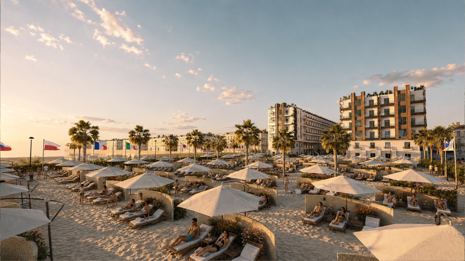 A Marina Blue sunset coastal architectural visualization