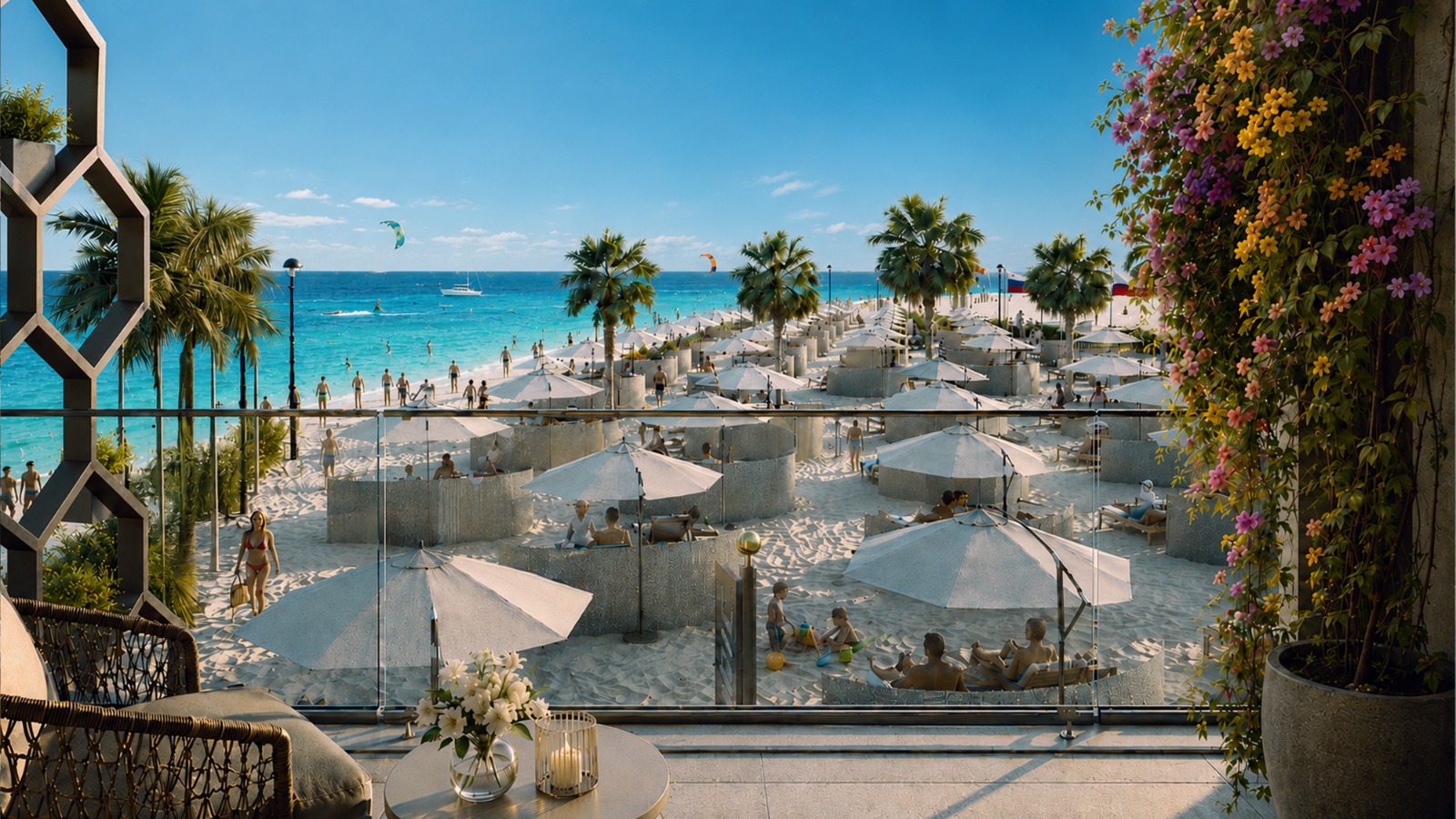 A Marina Blue beach club architectural visualization